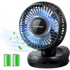 Keynice Table and Clip Fan, 4500mAh Rechargeable Battery Operated, Auto Oscillating Fan with 3 Speeds and Intermittent Wind Setting KN-1728